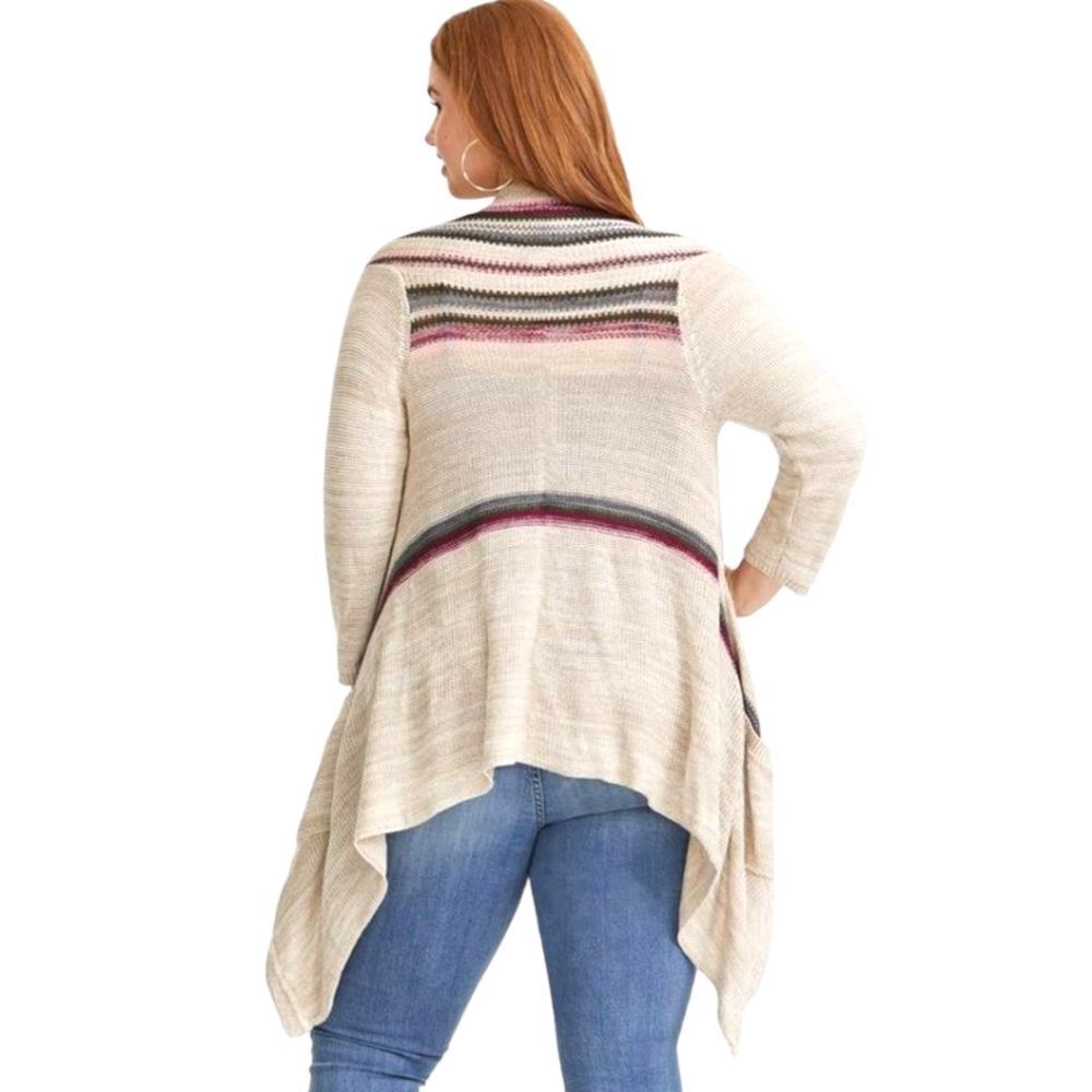 TORRID multi- color Soft Border striped open fron… - image 11